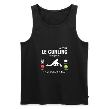Le Curling M'appelle Faut Que J'y Aille - Débardeur bio Premium Homme - noir - Devant - Michal (187cm)