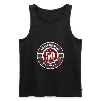 50. Geburtstag, Jahrgang 1972. Awesome since 1972 - Männer Premium Bio Tank Top - Schwarz - Vorne - Michal (187cm)