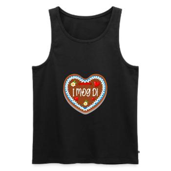 I mog Di Gingerbread Heart - Men's Premium Organic Tank Top - black - Front - AI Model Male 178 light (178cm)