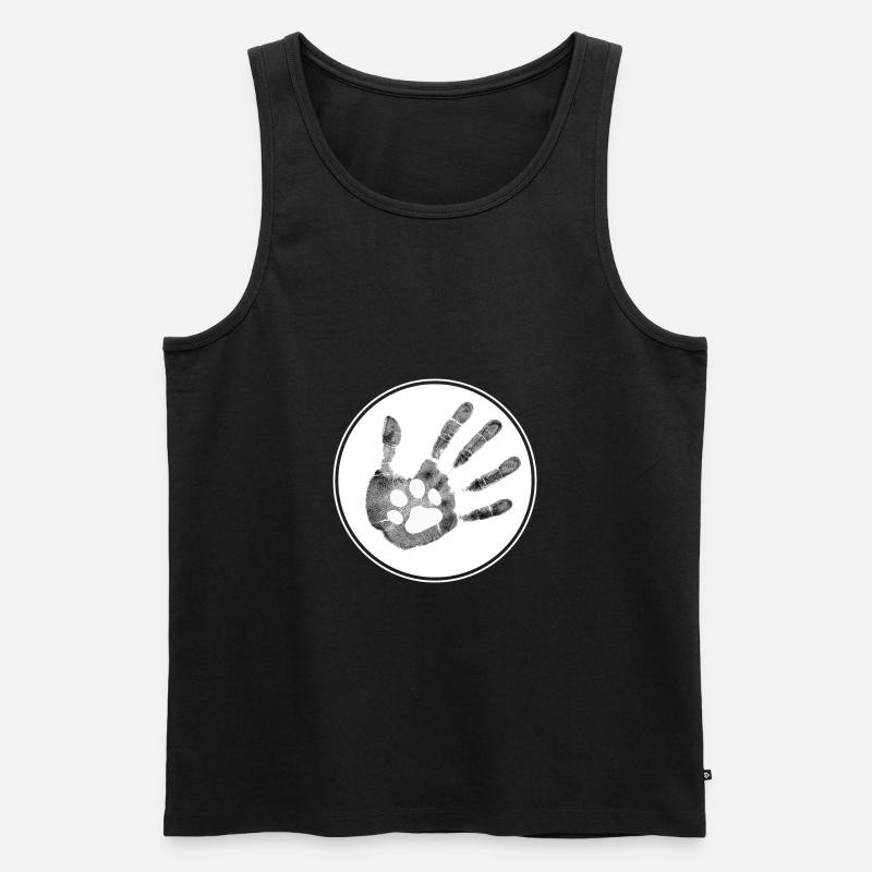 Dog High five- Hund - Männer Premium Bio Tank Top - Schwarz