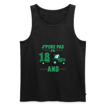 Cadeau Tracteur Cadeau 18 ans Anniversaire ferme - Débardeur bio Premium Homme - noir - Devant - Michal (187cm)