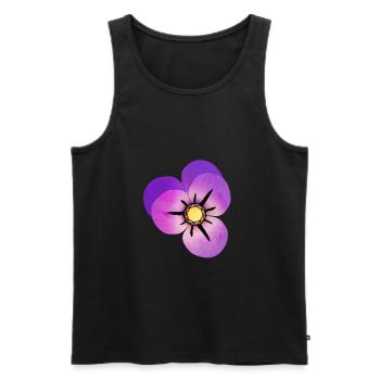 Pétales violets magiques - Débardeur bio Premium Homme - noir - Devant - AI Model Male 178 light (178cm)