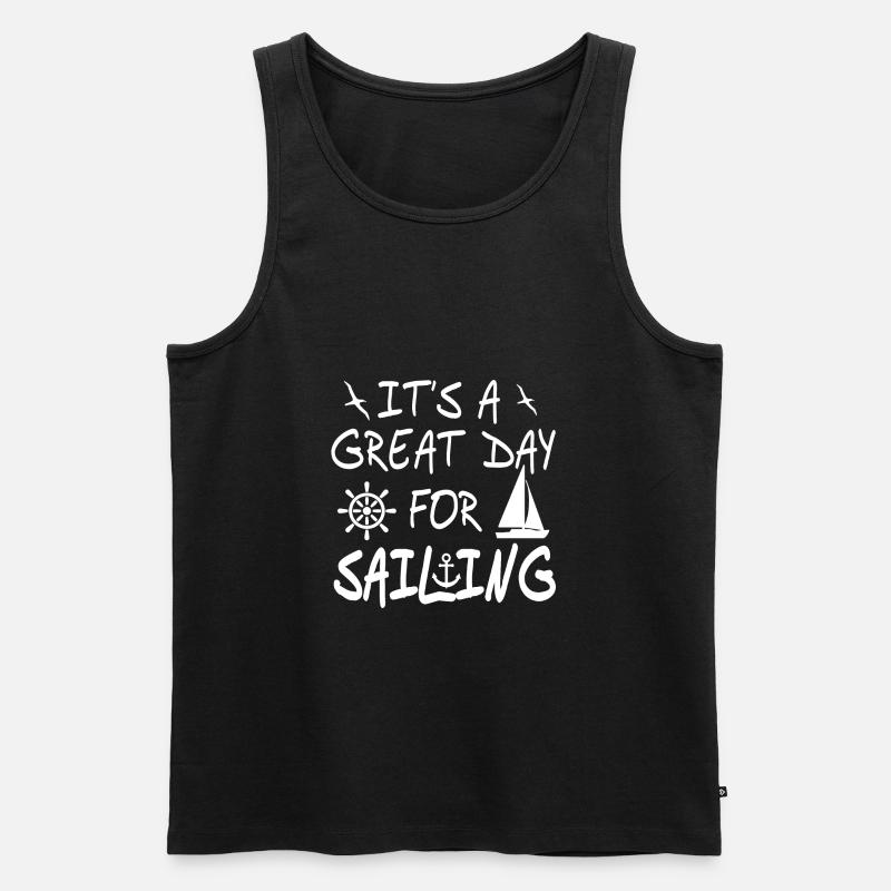 Segeln - Männer Premium Bio Tank Top - Schwarz