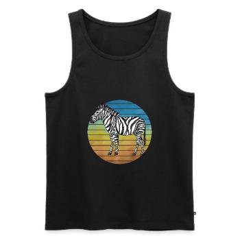 Zebra - Männer Premium Bio Tank Top - Schwarz - Vorne - AI Model Male 178 light (178cm)