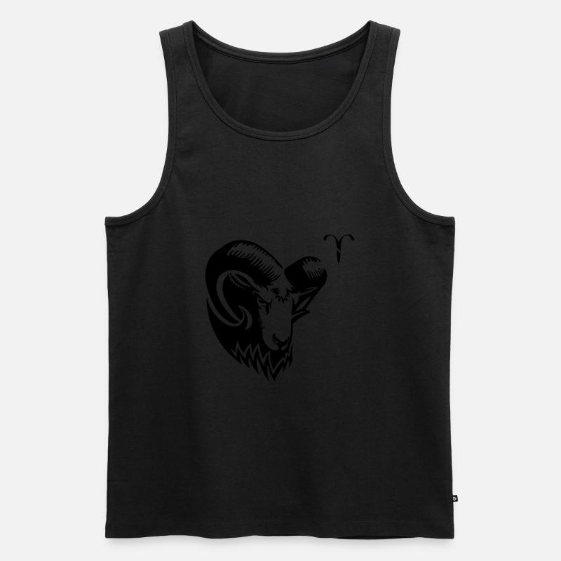 Sternzeichen Widder - Männer Premium Bio Tank Top - Schwarz