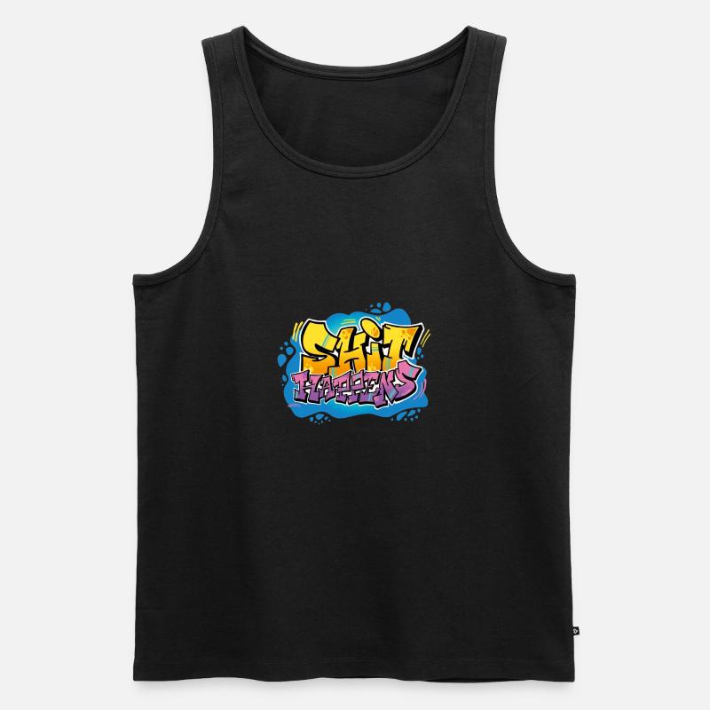 SHIT HAPPENS - Männer Premium Bio Tank Top - Schwarz
