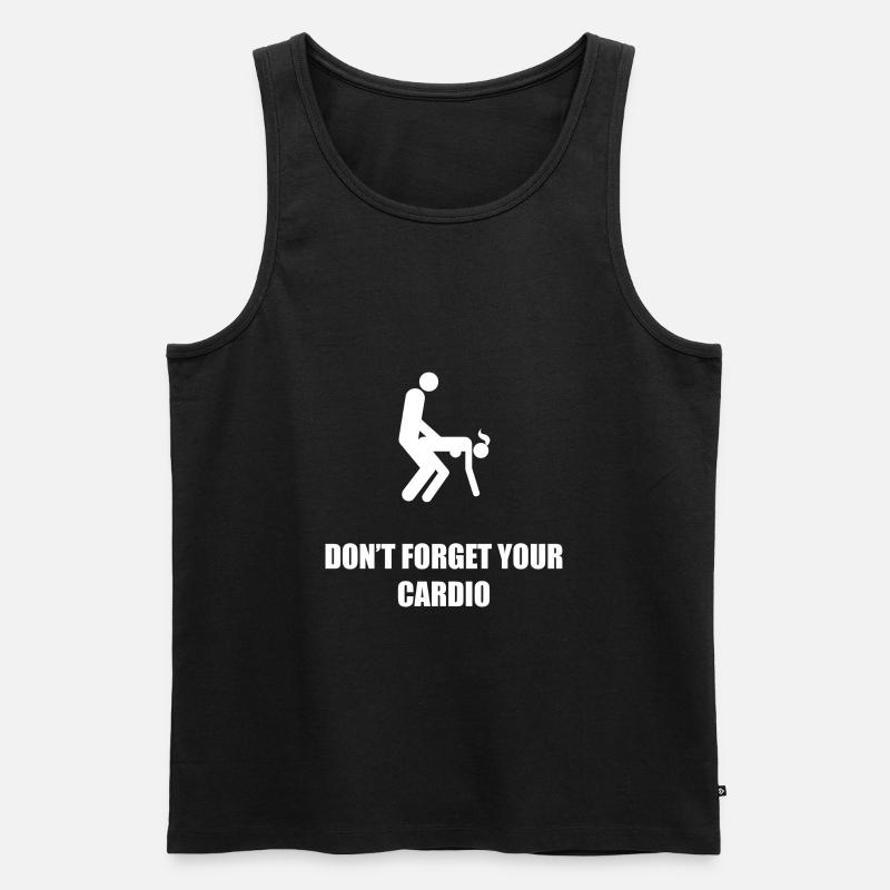Vergessen Sie nicht Cardio - Männer Premium Bio Tank Top - Schwarz
