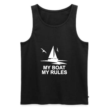 Sail - Men's Premium Organic Tank Top - black - Front - AI Model Male 178 light (178cm)