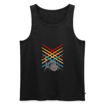 Retro Drumsticks Musik Schlagzeug - Männer Premium Bio Tank Top - Schwarz - Vorne - Michal (187cm)