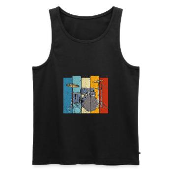 Drums Lustiges Geschenk Drummer Batterie - Männer Premium Bio Tank Top - Schwarz - Vorne - AI Model Male 178 light (178cm)