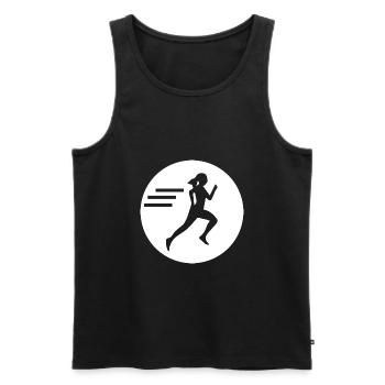 Marathon Running Run jogging - Men's Premium Organic Tank Top - black - Front - AI Model Male 178 light (178cm)