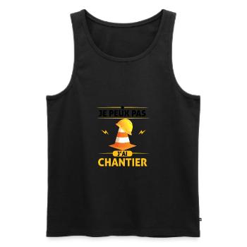 J'peux pas j'ai chantier cadeau casque de chantier - Débardeur bio Premium Homme - noir - Devant - AI Model Male 178 light (178cm)