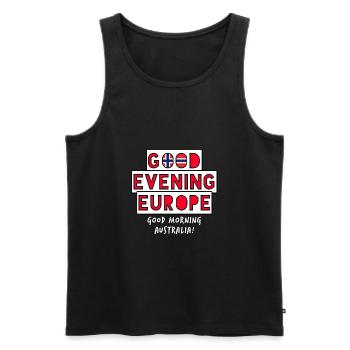 Concours Eurovision de la chanson Norvège - Débardeur bio Premium Homme - noir - Devant - AI Model Male 178 light (178cm)