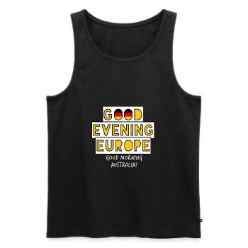 Concours Eurovision de la chanson Allemagne - Débardeur bio Premium Homme - noir - Devant - AI Model Male 178 light (178cm)