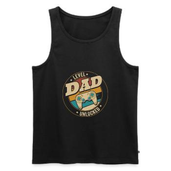 Dad Level Unlocked Zocker Ich werde Papa Gamer - Männer Premium Bio Tank Top - Schwarz - Vorne - AI Model Male 178 light (178cm)