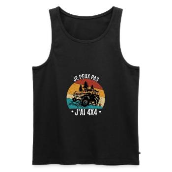 Je peux pas j'ai 4X4 cadeaux 4X4 - Débardeur bio Premium Homme - noir - Devant - AI Model Male 178 light (178cm)