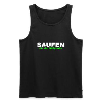 Saufen für den Weltfrieden - Männer Premium Bio Tank Top - Schwarz - Vorne - Michal (187cm)