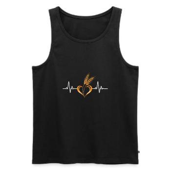 Aimer les céréales avec la fréquence cardiaque - Débardeur bio Premium Homme - noir - Devant - Michal (187cm)