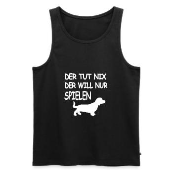 Dackel - Männer Premium Bio Tank Top - Schwarz - Vorne - Michal (187cm)