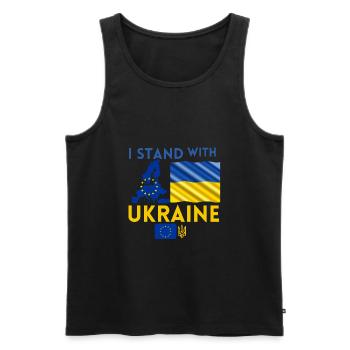 i stand with ukraine - Débardeur bio Premium Homme - noir - Devant - AI Model Male 178 light (178cm)
