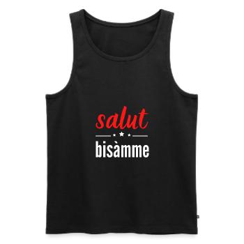 salut bisàmme alsace - Débardeur bio Premium Homme - noir - Devant - AI Model Male 178 light (178cm)
