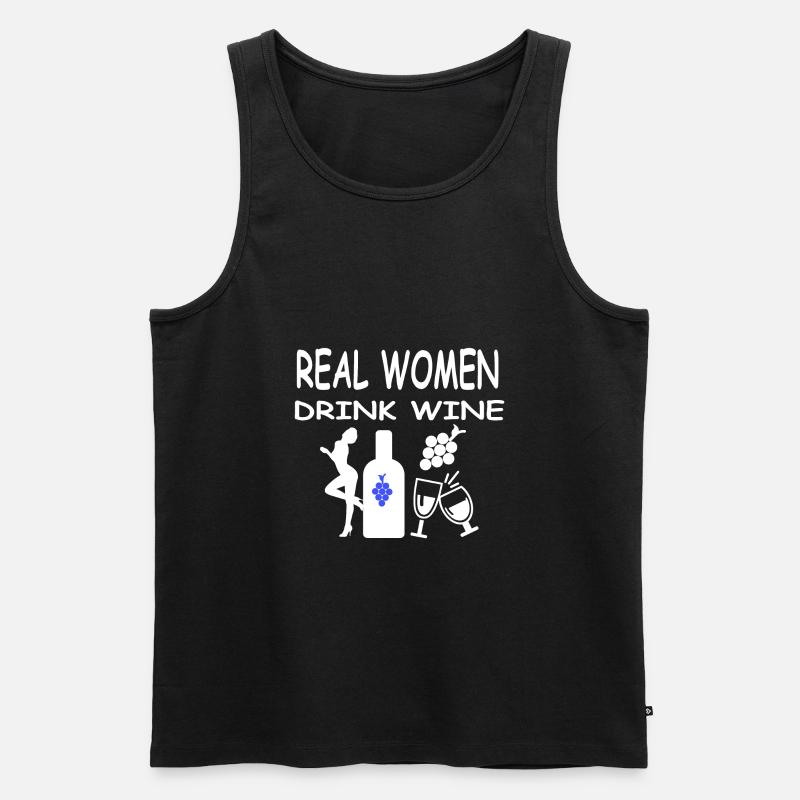 Wein - Männer Premium Bio Tank Top - Schwarz