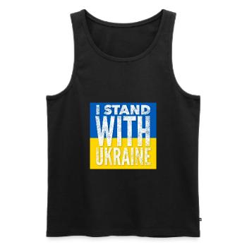 Ukraine - Männer Premium Bio Tank Top - Schwarz - Vorne - AI Model Male 178 light (178cm)
