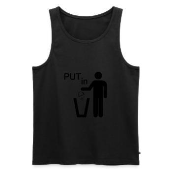 Put Putin in... - Men's Premium Organic Tank Top - black - Front - AI Model Male 178 light (178cm)