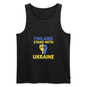 Finland Stand With Ukrain I Stand With Ukraine - Men's Premium Organic Tank Top - black - Front - Michal (187cm)