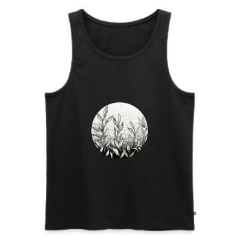Branches d'olivier et paix - Débardeur bio Premium Homme - noir - Devant - Michal (187cm)
