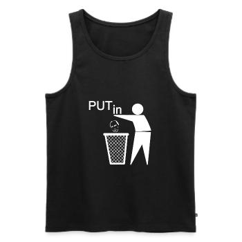 Put Putin in... - Men's Premium Organic Tank Top - black - Front - AI Model Male 178 light (178cm)