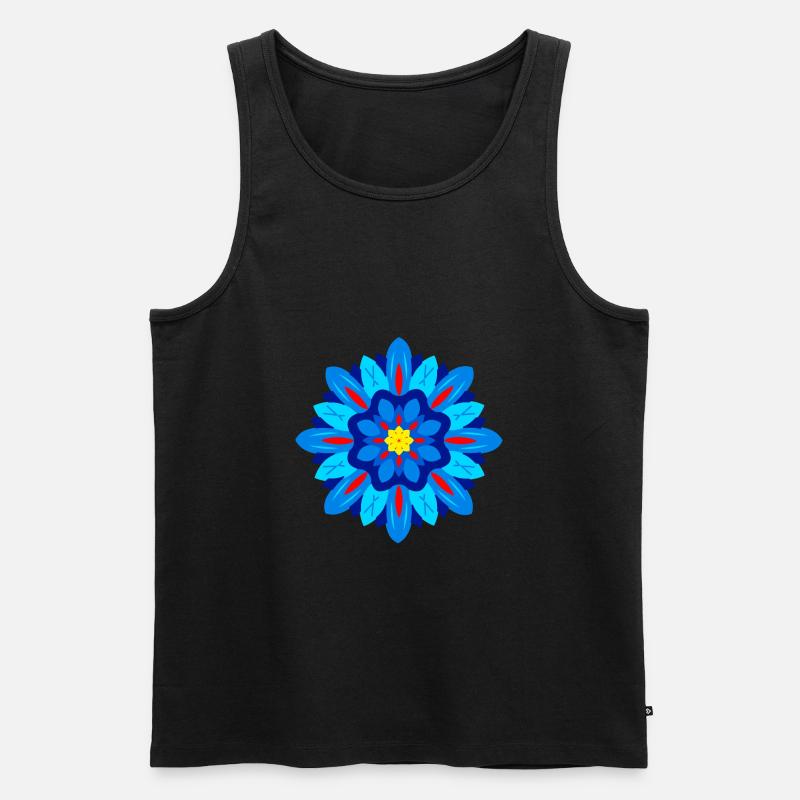 Blumen Mandala - Männer Premium Bio Tank Top - Schwarz