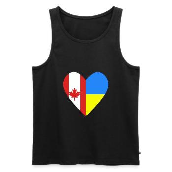 Canada Ukraine Coeur - Débardeur bio Premium Homme - noir - Devant - Michal (187cm)