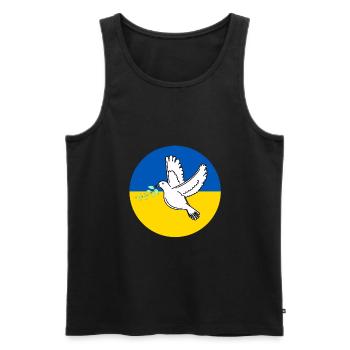 Ukraine Flag with peace dove - Männer Premium Bio Tank Top - Schwarz - Vorne - AI Model Male 178 light (178cm)