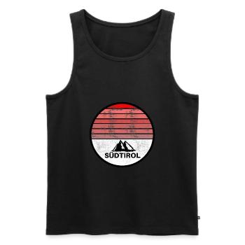 BEAU LOGO DES MONTAGNES ET DU TYROL DU SUD - Débardeur bio Premium Homme - noir - Devant - Michal (187cm)
