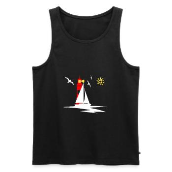 Sail - Men's Premium Organic Tank Top - black - Front - Michal (187cm)