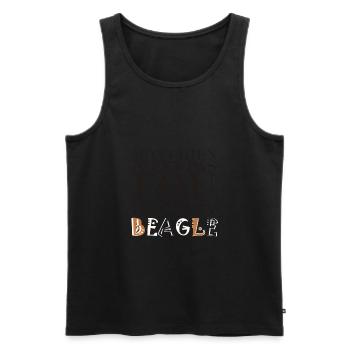 Mon chien n'est pas fou, C'est un Beagle! - Débardeur bio Premium Homme - noir - Devant - AI Model Male 178 light (178cm)