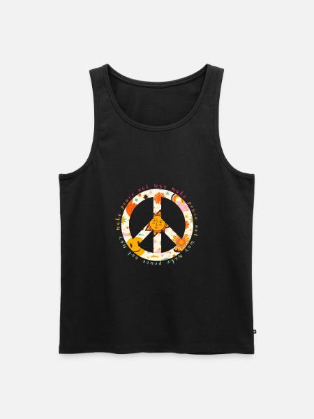 Make Peace not War - Peace Zeichen - Frieden - Männer Premium Bio Tank Top - Schwarz