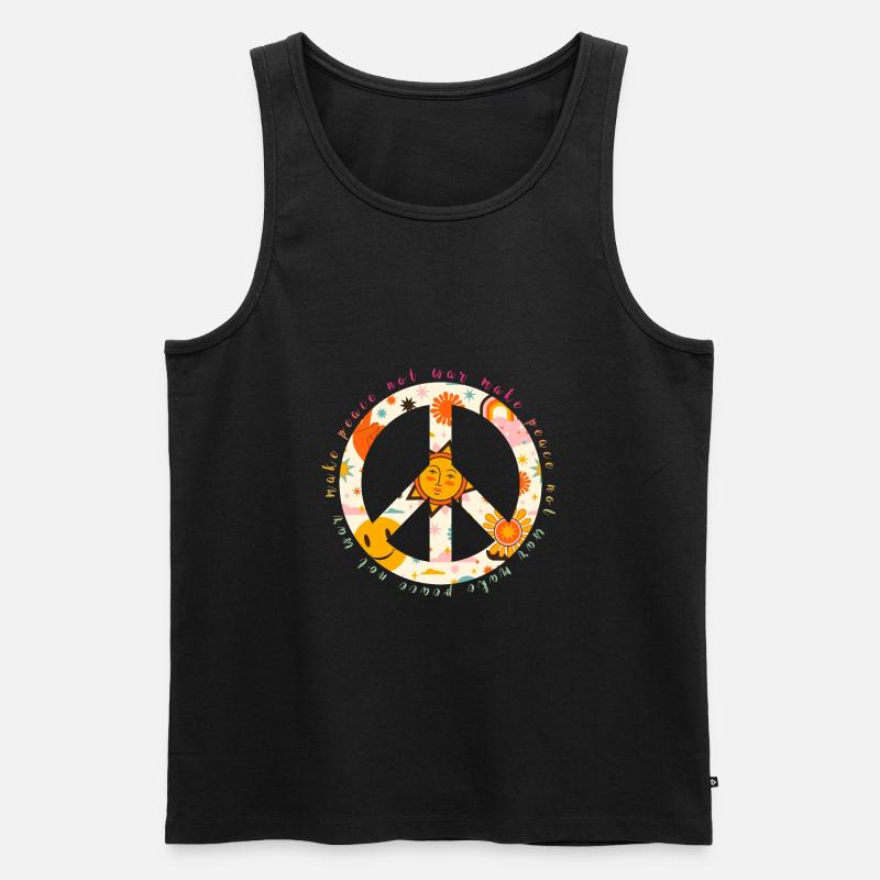 Make Peace not War - Peace Zeichen - Frieden - Männer Premium Bio Tank Top - Schwarz