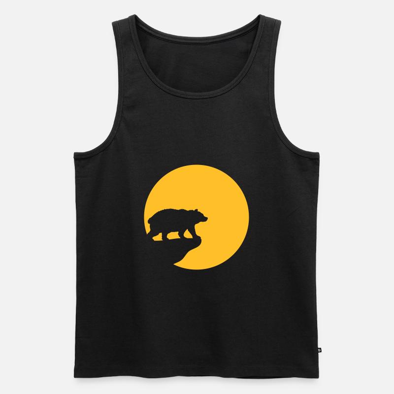 Bär Mond Klippe - Männer Premium Bio Tank Top - Schwarz