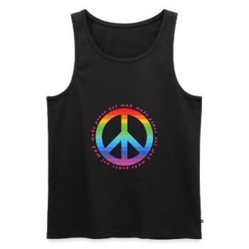 Make Peace not War - Peace Zeichen - Frieden LGBTQ - Männer Premium Bio Tank Top - Schwarz - Vorne - AI Model Male 178 light (178cm)