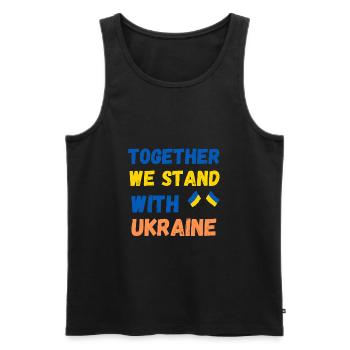 Ukraine | je soutiens l'ukraine - Débardeur bio Premium Homme - noir - Devant - AI Model Male 178 light (178cm)