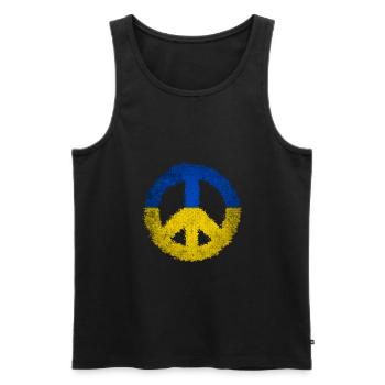 Peace sign Ukraine Stand for Ukraine Geschenk - Männer Premium Bio Tank Top - Schwarz - Vorne - Michal (187cm)