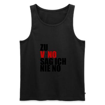 Zu Vino sag ich nie no - Männer Premium Bio Tank Top - Schwarz - Vorne - Michal (187cm)