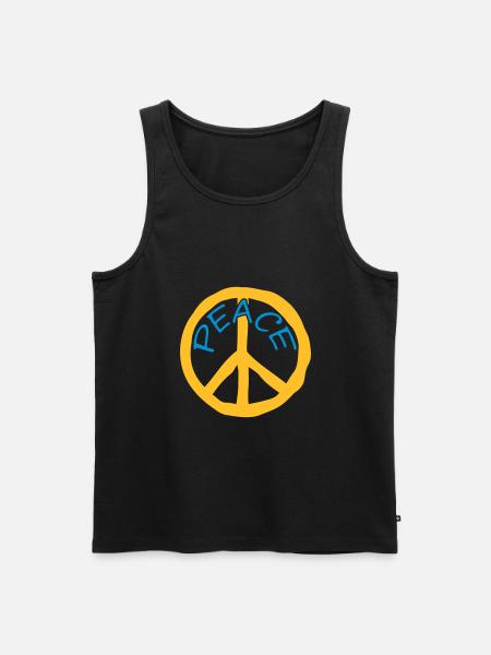 Symbol Peace Text - Men's Premium Organic Tank Top - black