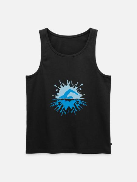 Klecks Sport Swimmer - Men's Premium Organic Tank Top - black