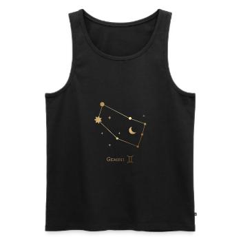 Gémeaux/Jumeaux - Débardeur bio Premium Homme - noir - Devant - Michal (187cm)