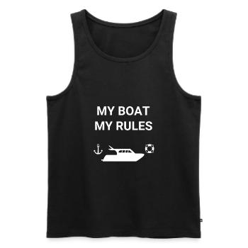 Boot - Männer Premium Bio Tank Top - Schwarz - Vorne - AI Model Male 178 light (178cm)