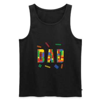 Dad Parent Brick Master Builder Building Blocks - Männer Premium Bio Tank Top - Schwarz - Vorne - AI Model Male 178 light (178cm)
