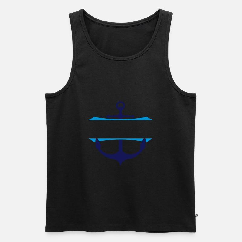 Anker Text einfügen - Männer Premium Bio Tank Top - Schwarz